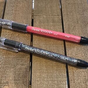 Pentel R.S.V.P. Glitter Gel Pens - Pink & silver